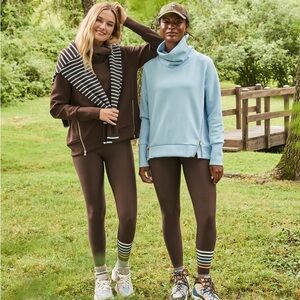 Addison Bay BLUE Polished Double Knit Zip Everyday Pullover TOP XL NWT